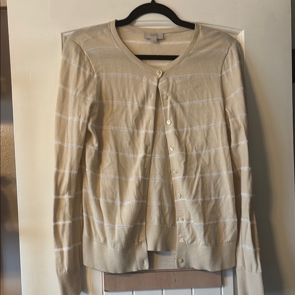 LOFT Cream Cardigan Lightweight Knit Sweater - Picture 1 of 5